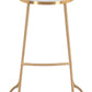 HomeRoots 31" White And Gold Steel Backless Bar Height Bar Chairs in Set of Two