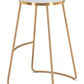 HomeRoots 31" White And Gold Steel Backless Bar Height Bar Chairs in Set of Two