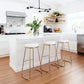 HomeRoots 31" White And Gold Steel Backless Bar Height Bar Chairs in Set of Two