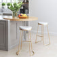 HomeRoots 31" White And Gold Steel Backless Bar Height Bar Chairs in Set of Two