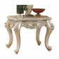 HomeRoots 31" x 31" x 24" Marble Wood End Table With Champagne Finish