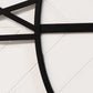 HomeRoots 31.5 White Wood and Black Metal Wall Clock