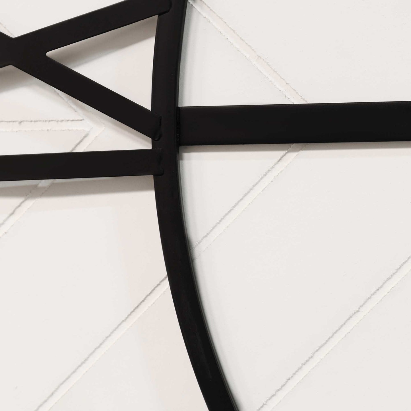 HomeRoots 31.5 White Wood and Black Metal Wall Clock