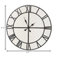 HomeRoots 31.5 White Wood and Black Metal Wall Clock