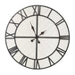 HomeRoots 31.5 White Wood and Black Metal Wall Clock