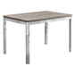 HomeRoots 31.5" X 47.5" X 30" Hollow Core Particle Board Metal Dining Table in Dark Taupe Finish