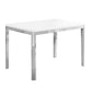 HomeRoots 31.5" X 47.5" X 30" Particle Board Metal Dining Table in White Finish