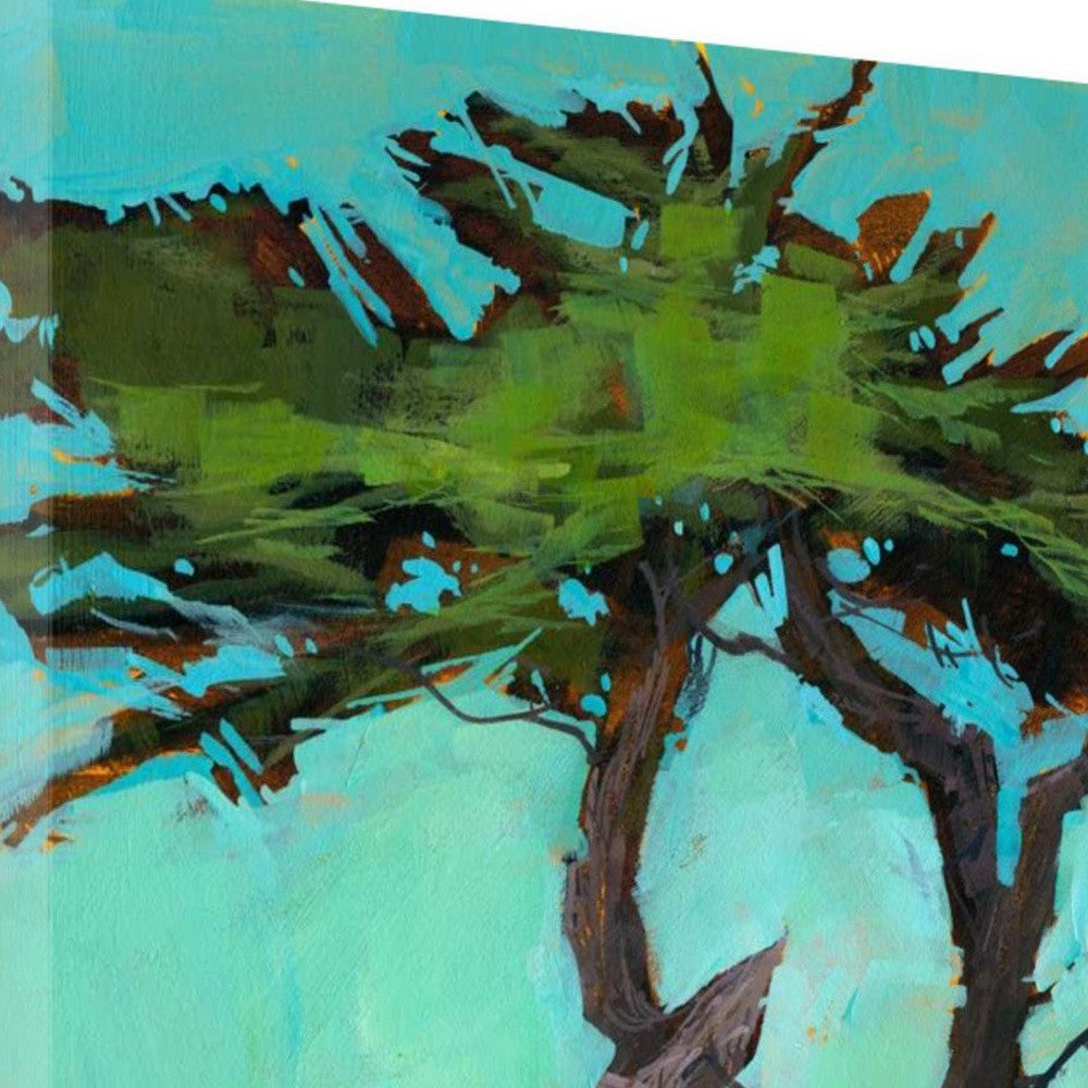 HomeRoots 32" Abstract Green Tree 3 Giclee Wrap Canvas Wall Art