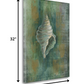 HomeRoots 32" Blue and Green Seashell Giclee Wrap Canvas Wall Art