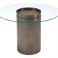 HomeRoots 32" Clear And Antique Gold Glass And Steel Round Coffee Table in Set of Two