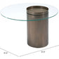 HomeRoots 32" Clear And Antique Gold Glass And Steel Round Coffee Table in Set of Two