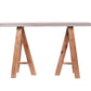 HomeRoots 32" Concrete and Solid Acacia Wood Console Table