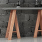 HomeRoots 32" Concrete and Solid Acacia Wood Console Table