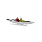 HomeRoots 32" Contemporary Long Boat Tray With Shiny Silver Finish