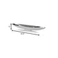 HomeRoots 32" Contemporary Long Boat Tray With Shiny Silver Finish