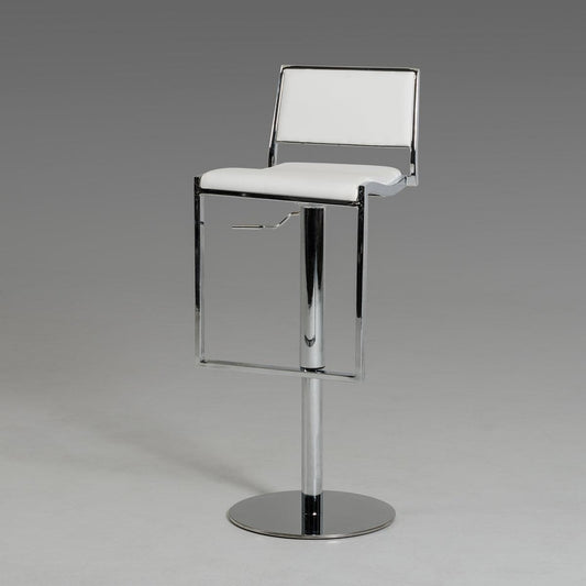 HomeRoots 32" Eco Leather And Steel Bar Stool In White