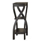 HomeRoots 32" End Table With Two Shelves in Dark Brown Finish