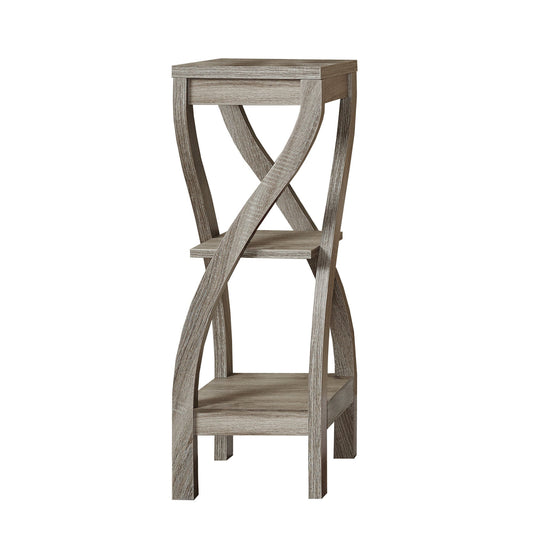 HomeRoots 32" End Table With Two Shelves in Deep Taupe Finish