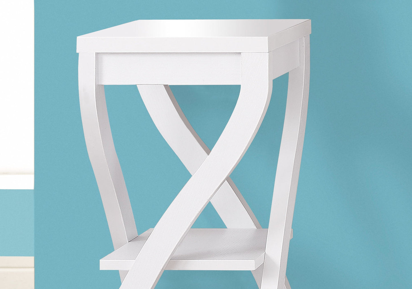 HomeRoots 32" End Table With Two Shelves in White Finish