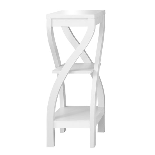 HomeRoots 32" End Table With Two Shelves in White Finish