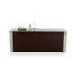 HomeRoots 32" Golden Veneer Glass And Steel Buffet