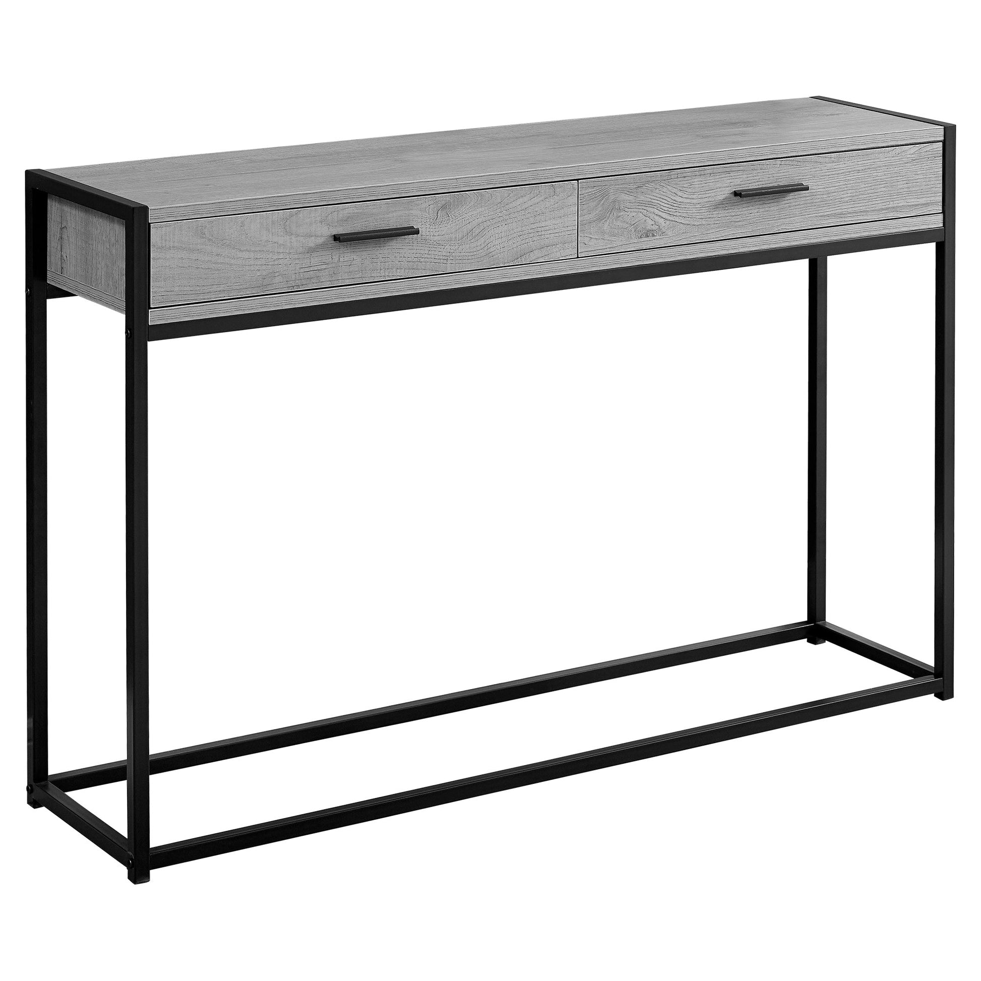 HomeRoots 32" Grey Finish and Black Metal Accent Table