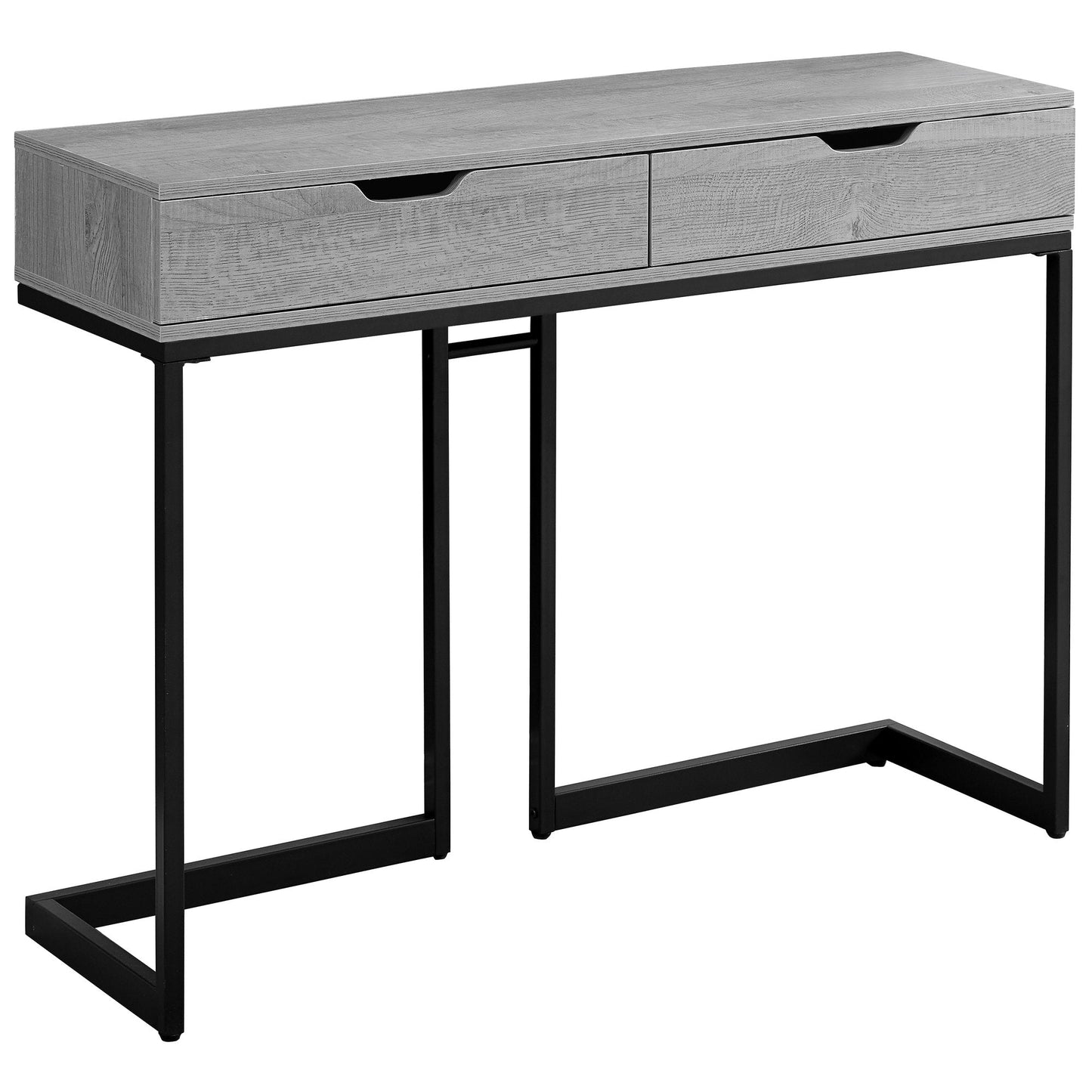HomeRoots 32" Grey Finish and Black Metal Accent Table