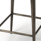 HomeRoots 32" Iron Backless Counter Height Bar Chair With Footrest in Brown and Gray Finish