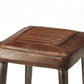 HomeRoots 32" Iron Backless Counter Height Bar Chair With Footrest in Brown and Gray Finish