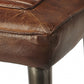 HomeRoots 32" Iron Backless Counter Height Bar Chair With Footrest in Brown and Gray Finish