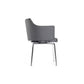 HomeRoots 32" Leatherette And Steel Dining Chair In Grey