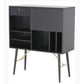 HomeRoots 32" MDF And Glass Buffet In Black Finish