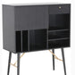 HomeRoots 32" MDF And Glass Buffet In Black Finish