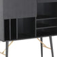 HomeRoots 32" MDF And Glass Buffet In Black Finish