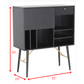 HomeRoots 32" MDF And Glass Buffet In Black Finish