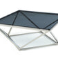 HomeRoots 32' Smoked Glass and Stainless Steel Coffee Table