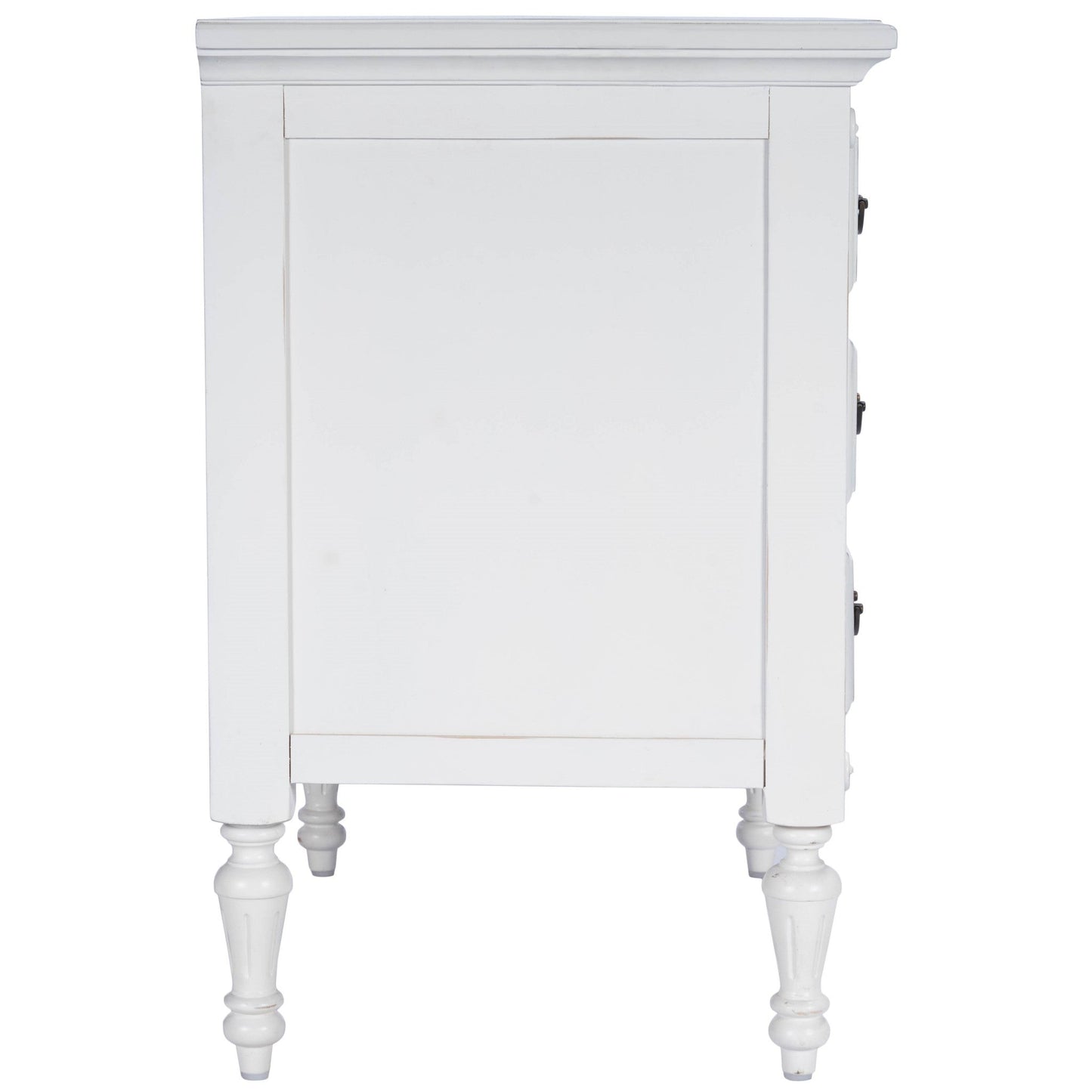 HomeRoots 32" Solid Wood Four Drawer Gentlemans Chest in White Finish