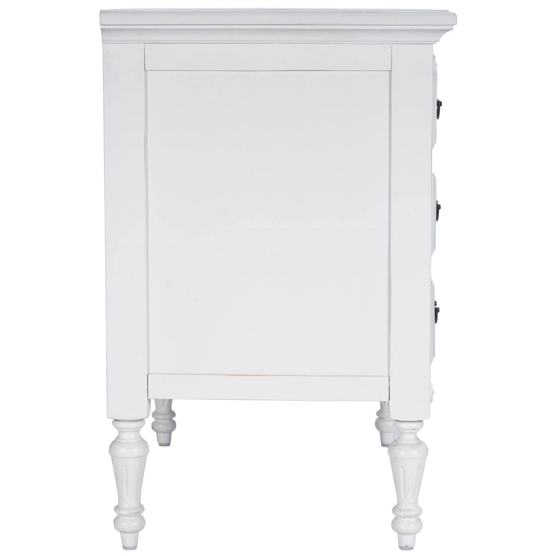 HomeRoots 32" Solid Wood Four Drawer Gentlemans Chest in White Finish