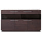 HomeRoots 32" Veneer And Glass Buffet in Brown Finish