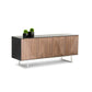 HomeRoots 32" Wenge Veneer And Stainless Steel Buffet With Walnut Doors