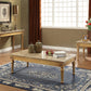 HomeRoots 32' x 57' x 20' Marble Antique Gold Wood Coffee Table