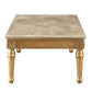 HomeRoots 32' x 57' x 20' Marble Antique Gold Wood Coffee Table