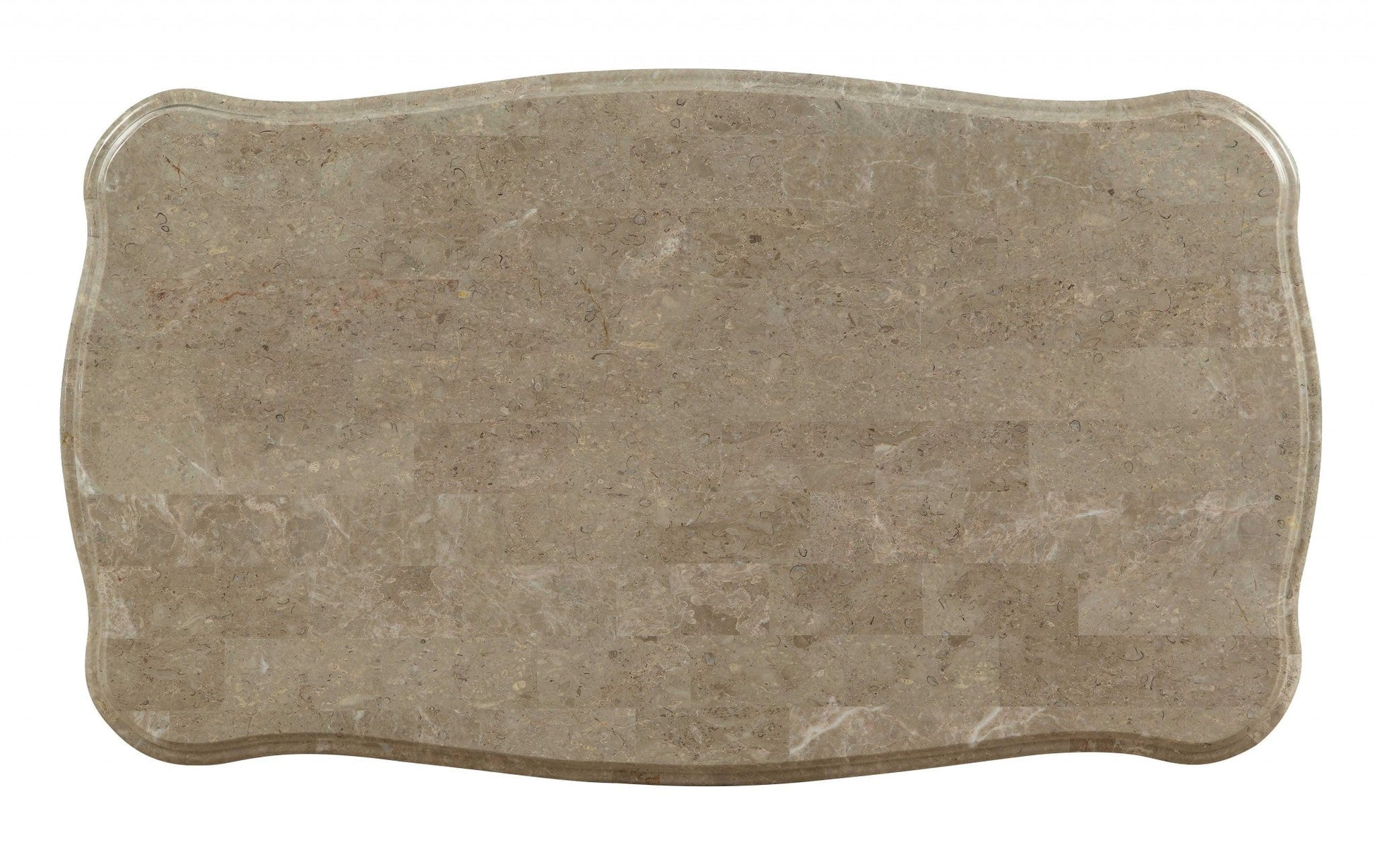 HomeRoots 32' x 60' x 20' Marble Antique White Wood PolyResin Coffee Table