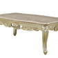 HomeRoots 32' x 60' x 20' Marble Antique White Wood PolyResin Coffee Table