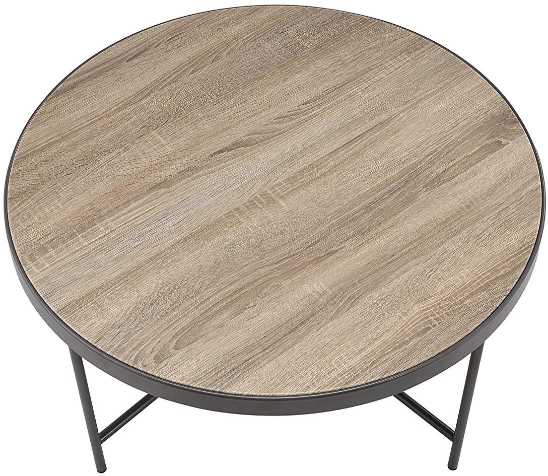 HomeRoots 32.3' x 32.3' x 15.75' Weathered Gray Oak Coffee Table
