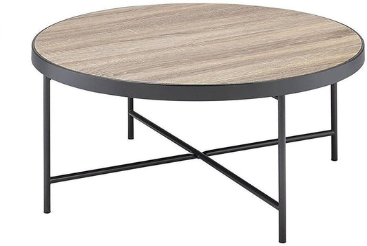 HomeRoots 32.3' x 32.3' x 15.75' Weathered Gray Oak Coffee Table
