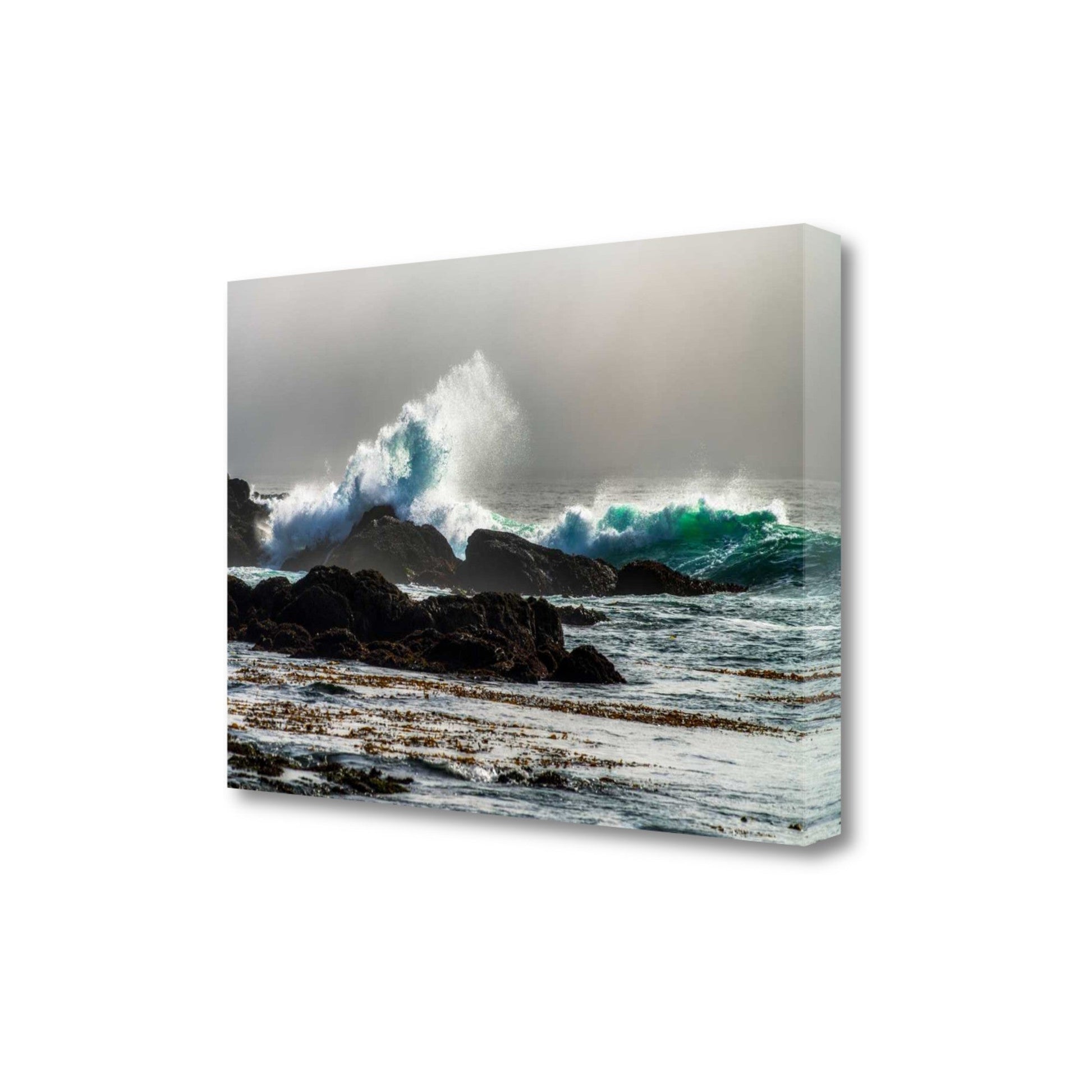 HomeRoots 33" Dramatic Crashing Wave Giclee Wrap Canvas Wall Art