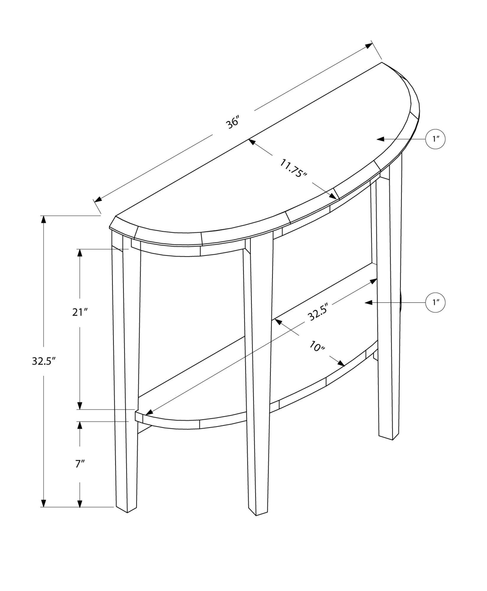 HomeRoots 33" End Table With Shelf in Dark Brown Finish