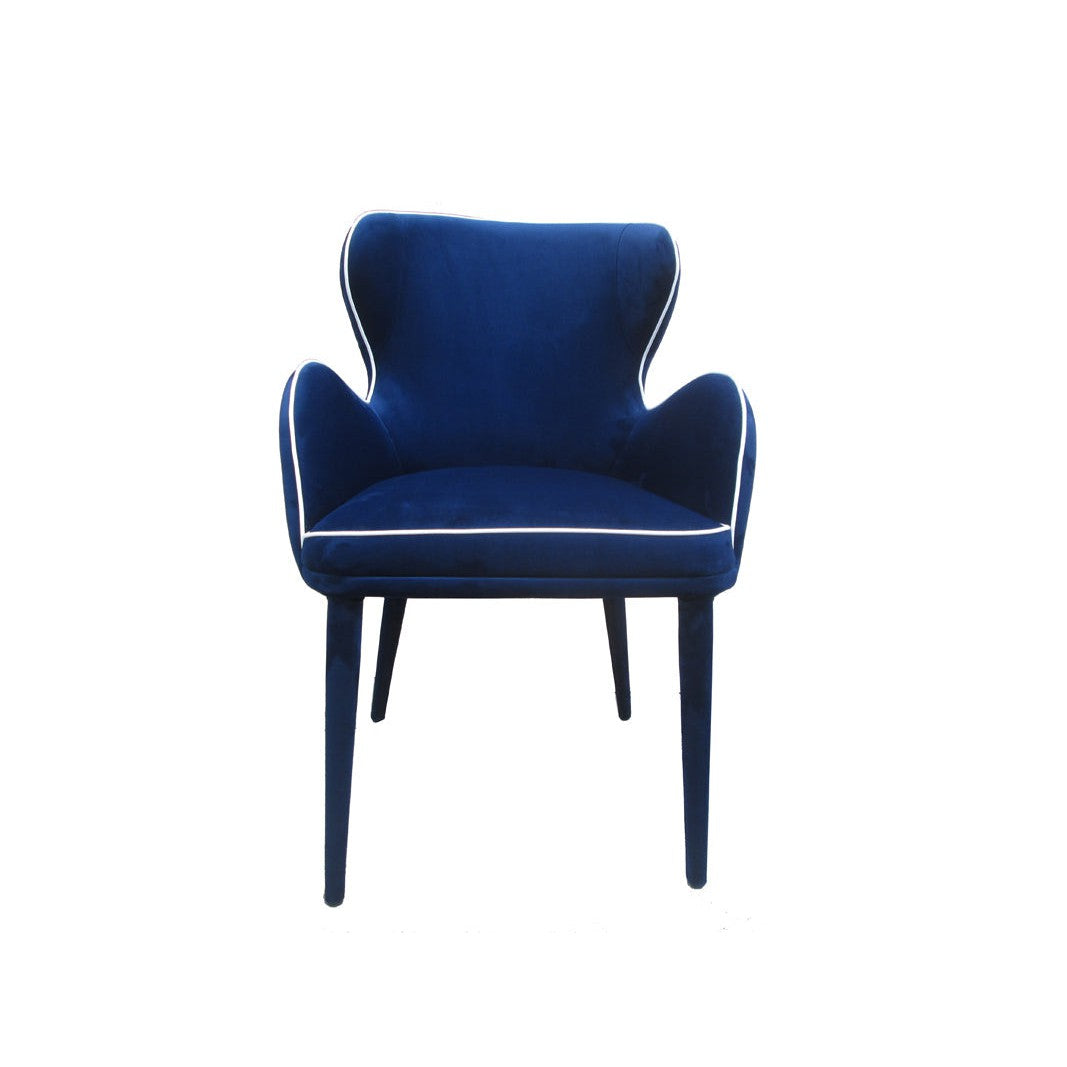 HomeRoots 33" Fabric And Metal Dining Chair In Blue