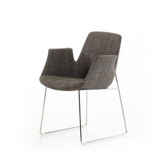 HomeRoots 33" Fabric Polyester And Metal Dining Chair In Grey